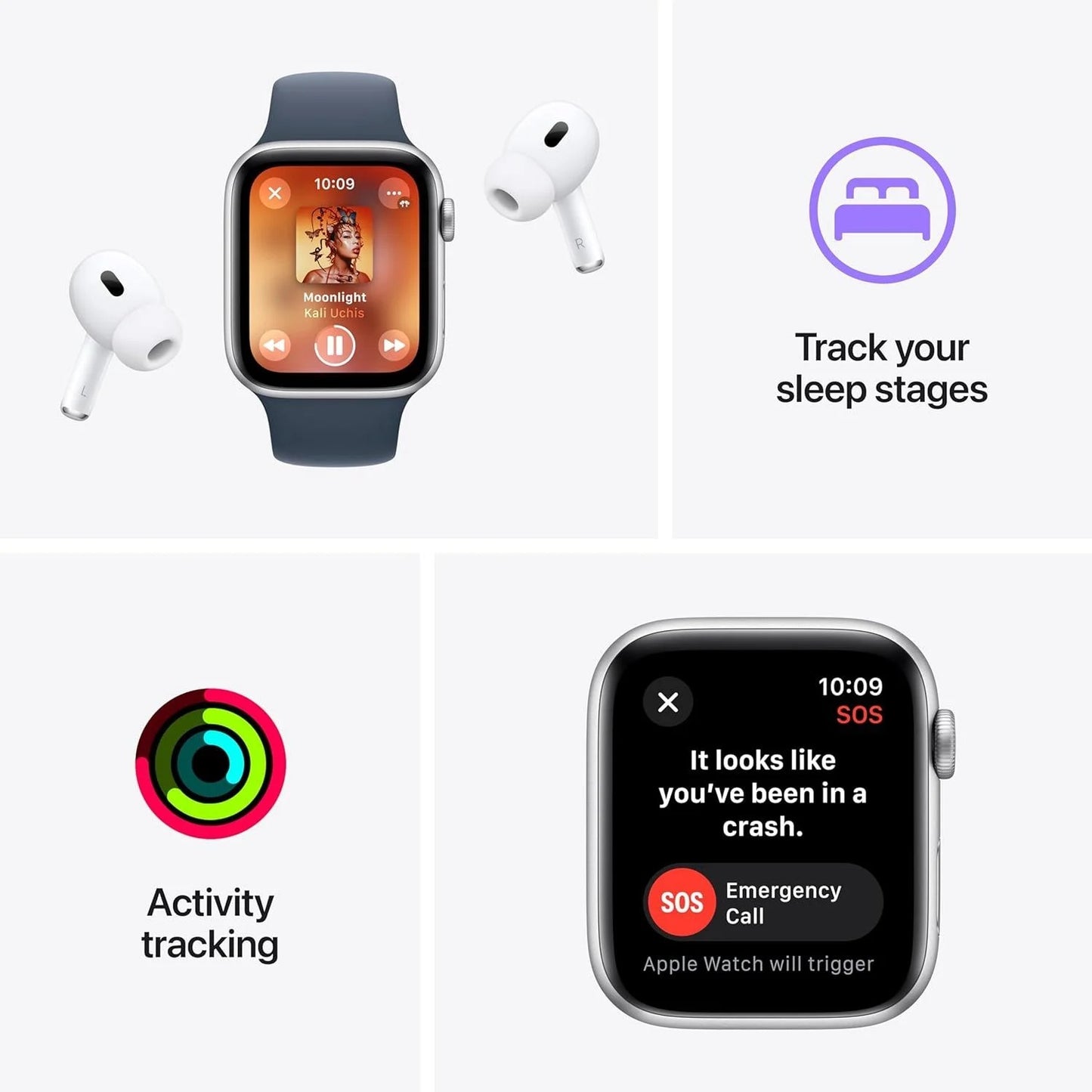 Apple Watch SE (2nd Gen) Smartwatch Fitness & Sleep Tracker, Heart Rate Monitor